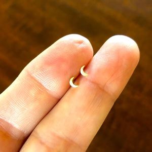 Tiny moon stud earrings